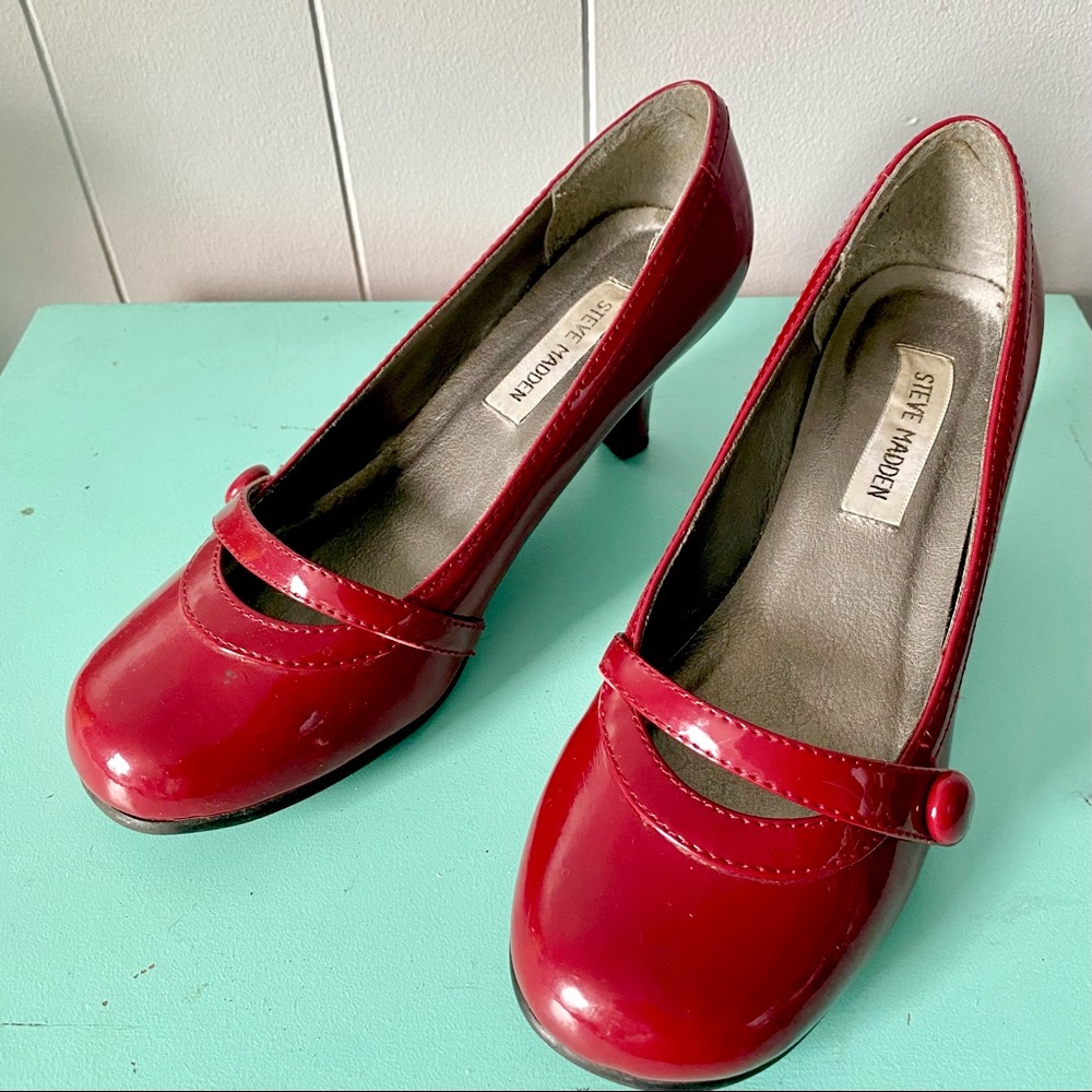 Red Steve Madden Heels, Mary Jane Style